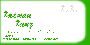 kalman kunz business card